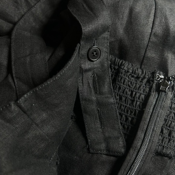 Madewell Women's 100% Linen Squareneck Wide-Leg Jumpsuit Jet Black Size 4 New - Picture 8 of 11